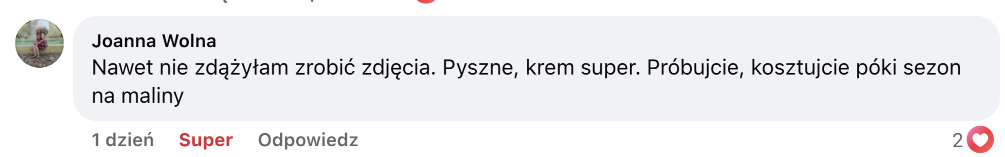 Opinia z Facebooka 8